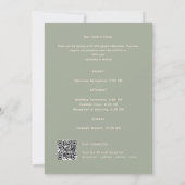 Eleganter Salbeigrüner Hochzeitswochenende-Willkom Einladung (Rückseite)