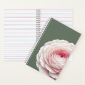 Eleganter Salbeigrüner Rosa Floral Botanisch Notizblock (Innen)
