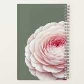 Eleganter Salbeigrüner Rosa Floral Botanisch Notizblock (Rückseite)