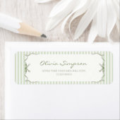 Eleganter Salbeigrüner Streifen Hochzeitsadresse (Insitu)