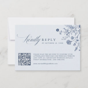 Eleganter Salbeigrüner Vintage-Klassischer Blumen- RSVP Karte
