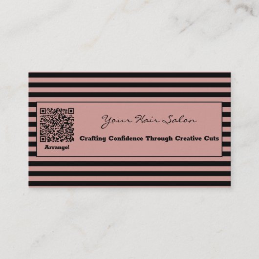 Eleganter Salon der Toskana Rosa und Schwarzer Str Visitenkarte (Vorderseite)