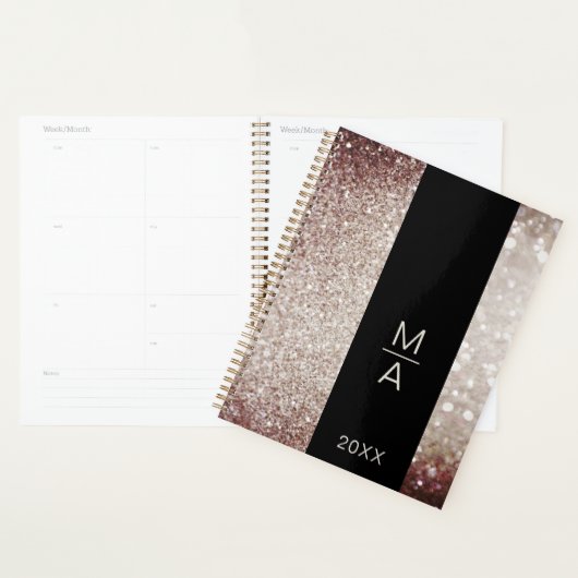 Eleganter Salon Monogram Glitzer Planner Planer (Anzeige)