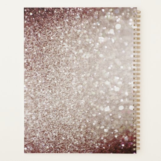 Eleganter Salon Monogram Glitzer Planner Planer (Rückseite)