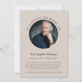 Eleganter Sand & Brown im Love Memory Ankündigung (Vorderseite)