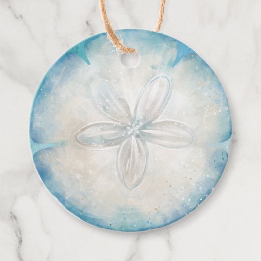 Eleganter Sand Dollar Danke Beach Wedding Geschenkanhänger (Vorderseite)
