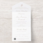 Eleganter Sandy Neutraler QR-Code Traditionelle Ho All-in-One-Einladung (Innenseite)