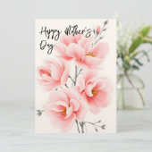 Eleganter, sanft rosa Blüten Muttertag Feiertagskarte (Stehend Vorderseite)