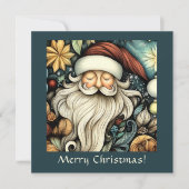 Eleganter Santa individuell anpassbar Feiertagskarte (Vorderseite)