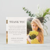 Eleganter sauberer Chic Minimal Sauberes Foto Absc Dankeskarte (Stehend Vorderseite)