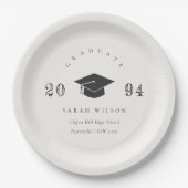 Eleganter sauberer Minimal Einfaches Abschluss Pappteller (Vorderseite)