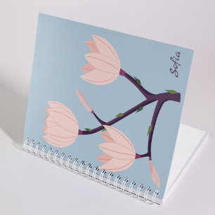 Eleganter sauberer pastellfarbener blauer und rosa notizblock