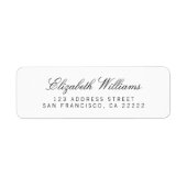 Eleganter, sauberer weißer Rücksendeadressen-Aufkl (Vorne)