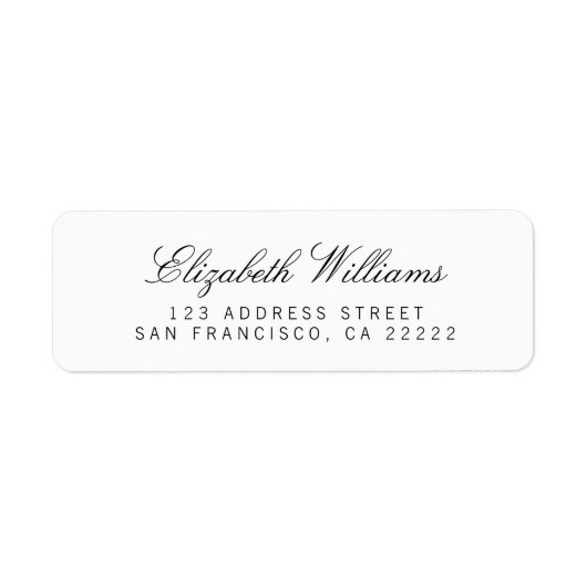 Eleganter, sauberer weißer Rücksendeadressen-Aufkl (Vorne)