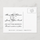 Eleganter Save the Date Key für mein Herz Türkis Ankündigungspostkarte (Rückseite)