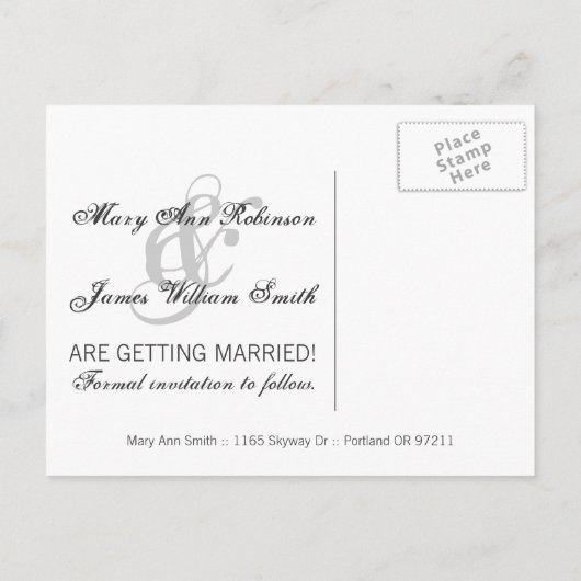 Eleganter Save the Date Key für mein Herz Türkis Ankündigungspostkarte (Rückseite)