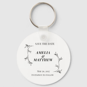 Eleganter Save-the-Date-Schlüsselanhänger, Minimal Schlüsselanhänger