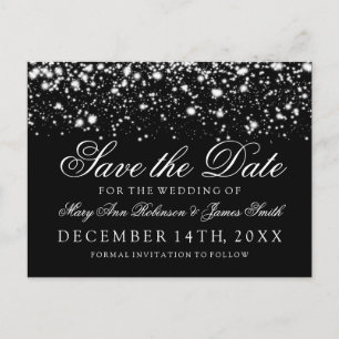 Eleganter Save the Date silberner Ankündigungspostkarte