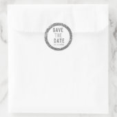 Eleganter Save the Date Silver Glitzer Runder Aufkleber (Tasche)