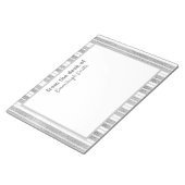 Eleganter schick silberweißer Streifen von der Sch Notizblock (angewinkelt)