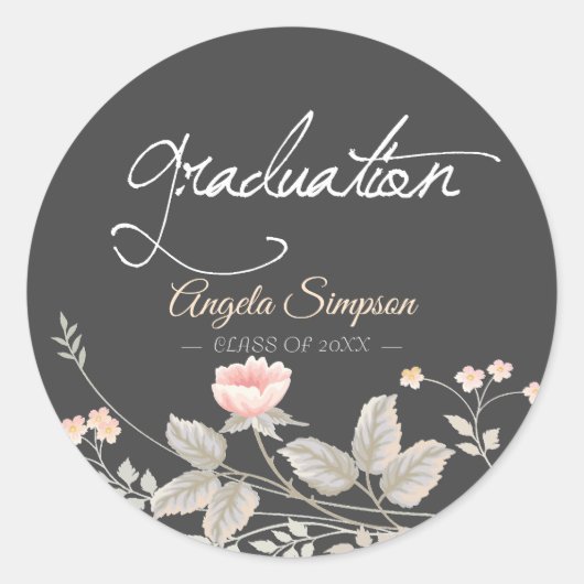 Eleganter, schicker Aquarell Rundaufkleber Runder Aufkleber (Vorderseite)