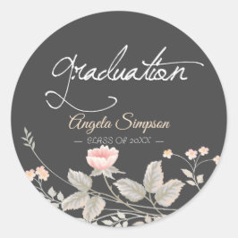 Eleganter, schicker Aquarell Rundaufkleber Runder Aufkleber