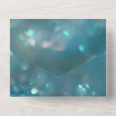 Eleganter schicker, blauer Glitzer Hochzeit All In One Einladung (Rückseite)