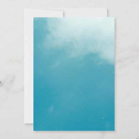 Eleganter, schicker blauer Himmel Einladung Hochze (Rückseite)