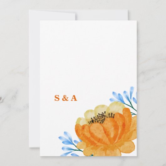 Eleganter schicker blühender Aquarium Einladung (Rückseite)