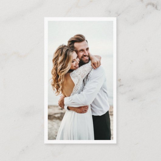 Eleganter schicker Foto QR Code Online-UAWG Begleitkarte (Rückseite)