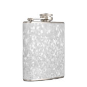 Eleganter, schicker Glamour Weißer falscher Glitte Flachmann (Rechts)
