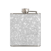 Eleganter, schicker Glamour Weißer falscher Glitte Flachmann (Rückseite)
