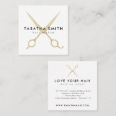 Eleganter, schicker Goldschere Glitzer Quadratische Visitenkarte (Vorne/Hinten)