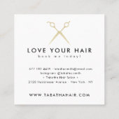 Eleganter, schicker Goldschere Glitzer Quadratische Visitenkarte (Rückseite)