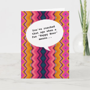 Eleganter, schicker Happy Hour Alter sonniger Gebu Karte