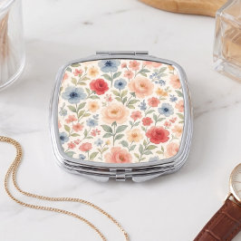 Eleganter, schicker Kompaktspiegel mit floralem Ku Taschenspiegel
