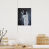 Eleganter, schicker Lama mit Zylinder und Pfeife Poster (Küche)