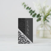 Eleganter schicker Luxus zeitgenössischer Glam Leo Visitenkarte (Stehend Vorderseite)