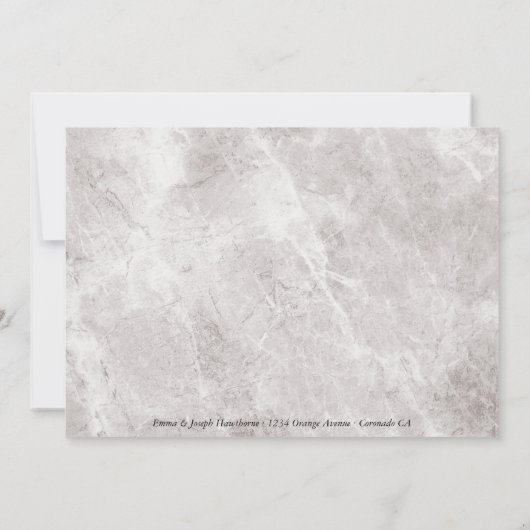 Eleganter schicker Marmor Hochzeit verzögert benut (Rückseite)