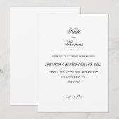 Eleganter, schicker Minimalist-Klassiker Einladung (Vorne/Hinten)