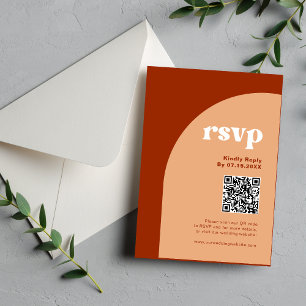 Eleganter Schicker Pfirsich-Terrakotta-Bogen Boho- RSVP Karte