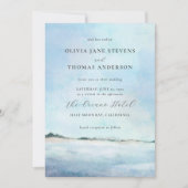 Eleganter schicker Strand mit Wasserfarben Einladung (Vorderseite)