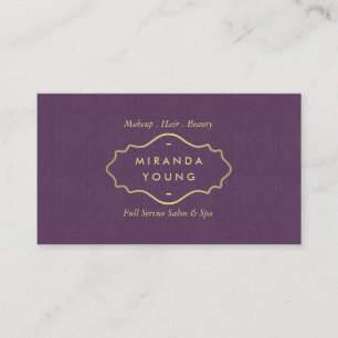 Eleganter, schicker Vintage-Gold-Emblem-Salon, Spa Visitenkarte