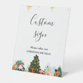 Eleganter & schicker Weihnachtstisch mit individue Sockelschild (Vorderseite)