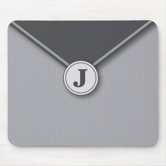 Eleganter Schiefer personalisiertes mit Monogramm Mousepad (Vorne)
