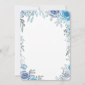 Eleganter Schieferblauer Wasserfarben-Blumengarten Save The Date (Rückseite)