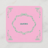 Eleganter, schlanke Rahmen Quadratische Visitenkarte (Rückseite)