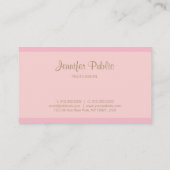Eleganter Schlicht rosa Handschrift Text Moderner Visitenkarte (Rückseite)