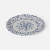 Eleganter, schlichter Blue White Blume Chinoiserie Pappteller (Schrägansicht)