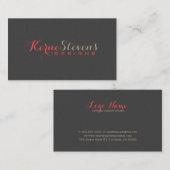 Eleganter, schlichter, grauer Damaskus, Embossed L Visitenkarte (Vorne/Hinten)